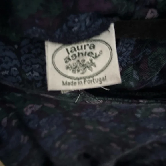 Vintage Laura Ashley Purple and Green Floral Midi Dress - Picture 6 of 7